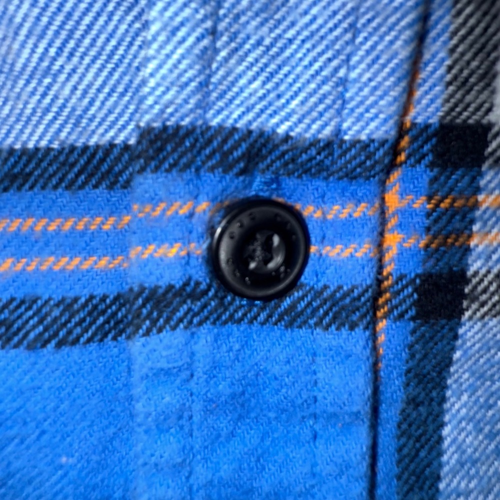 Hurley Boys Size 6 Blue Plaid Flannel Long Sleeve Button Down Shirt - Picture 6 of 10